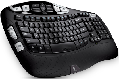 Logitech K350 Wireless Wave Shaped Keyboard with a Cushioned and Contoured Palm Rest