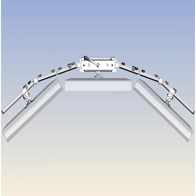 Top View of Ergotech 900-F16-B03 or 900-S16-B03 Apex Single Tiered Triple Horizontal Expandable LCD Monitor Mount