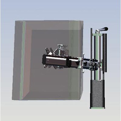 Side View of Ergotech 900-F16-B03 or 900-S16-B03 Apex Single Tiered Triple Horizontal Expandable LCD Monitor Mount