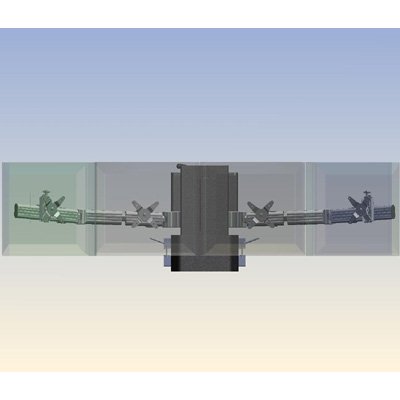 Front view of Ergotech 900-F16-B04 Apex Single Tiered Quad Horizontal Expandable LCD Monitor Mount