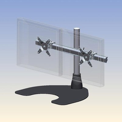 Ergotech 100-D16-B02-HD Dual Horizontal Heavy Duty Desk Stand