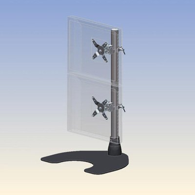 Ergotech 100-D28-B11-HD Dual Vertical Heavy Duty LCD Desk Stand