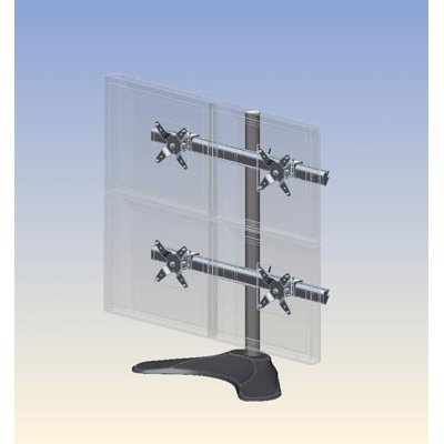 Ergotech 100-D28-B22 Quad Monitor (2 over 2) LCD Desk Stand