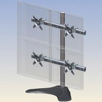 Ergotech 100-D28-B22 Quad Monitor (2 over 2) LCD Desk Stand
