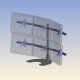 Ergotech 100-D28-B33 Hex LCD Monitor (3 over 3) Desk Stand