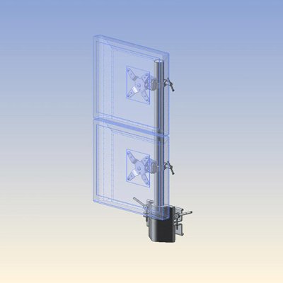 Ergotech 100-F28-B11 Dual Vertical Direct Monitor Mount