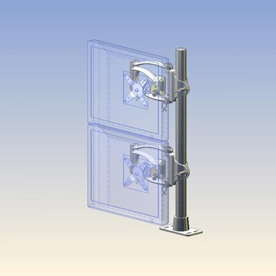 Ergotech 200-F28-B11 Dual Vertical Articulating Arm Mount