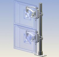 Ergotech 200-F28-B11 Dual Vertical Articulating Arm Mount