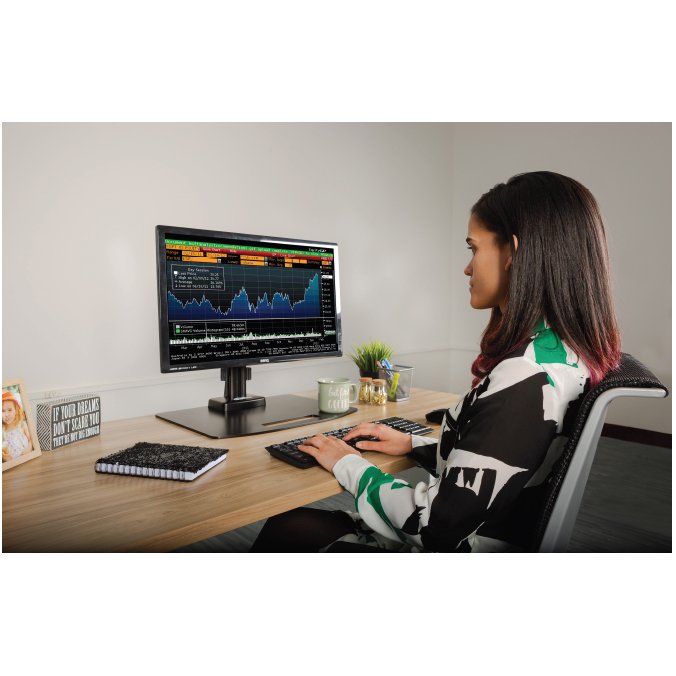 Ergotech Single Monitor Desk Stand in application