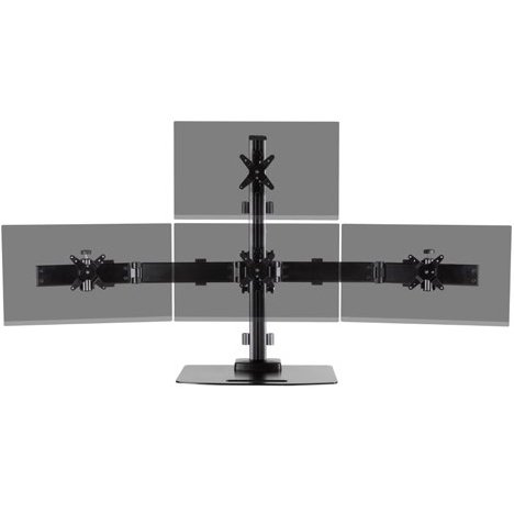 Ergotech Quad 1x3 Monitor Desk Stand - 130-D28-B13 