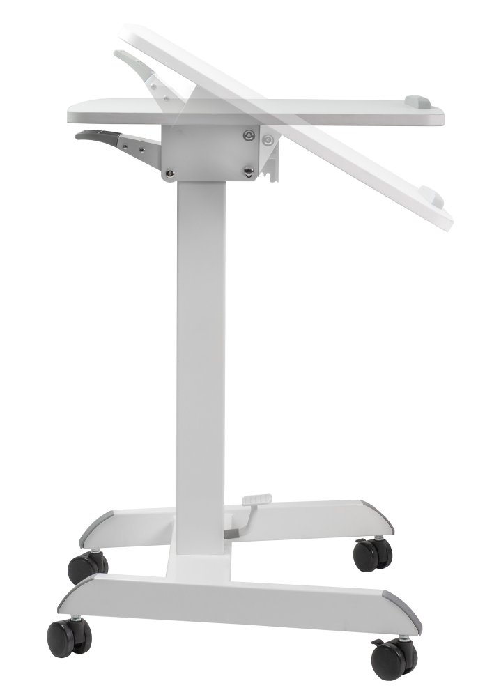 Tilting desktop provides the optimal angle for writing or computing