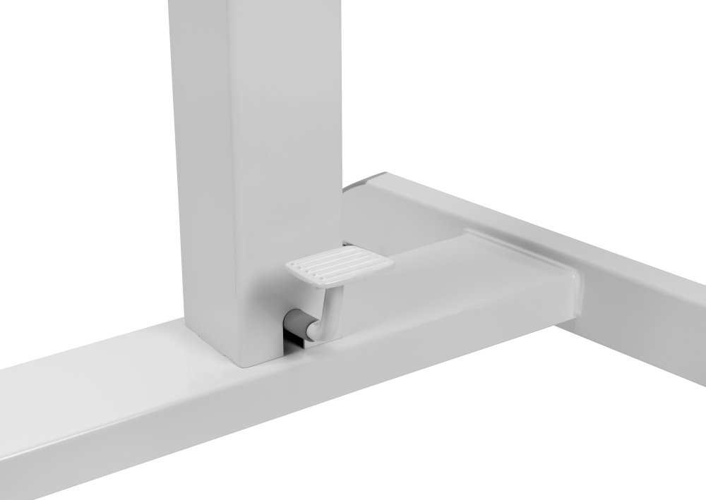Effortlessly adjust your workstation to the desired height with the integrated foot pedal