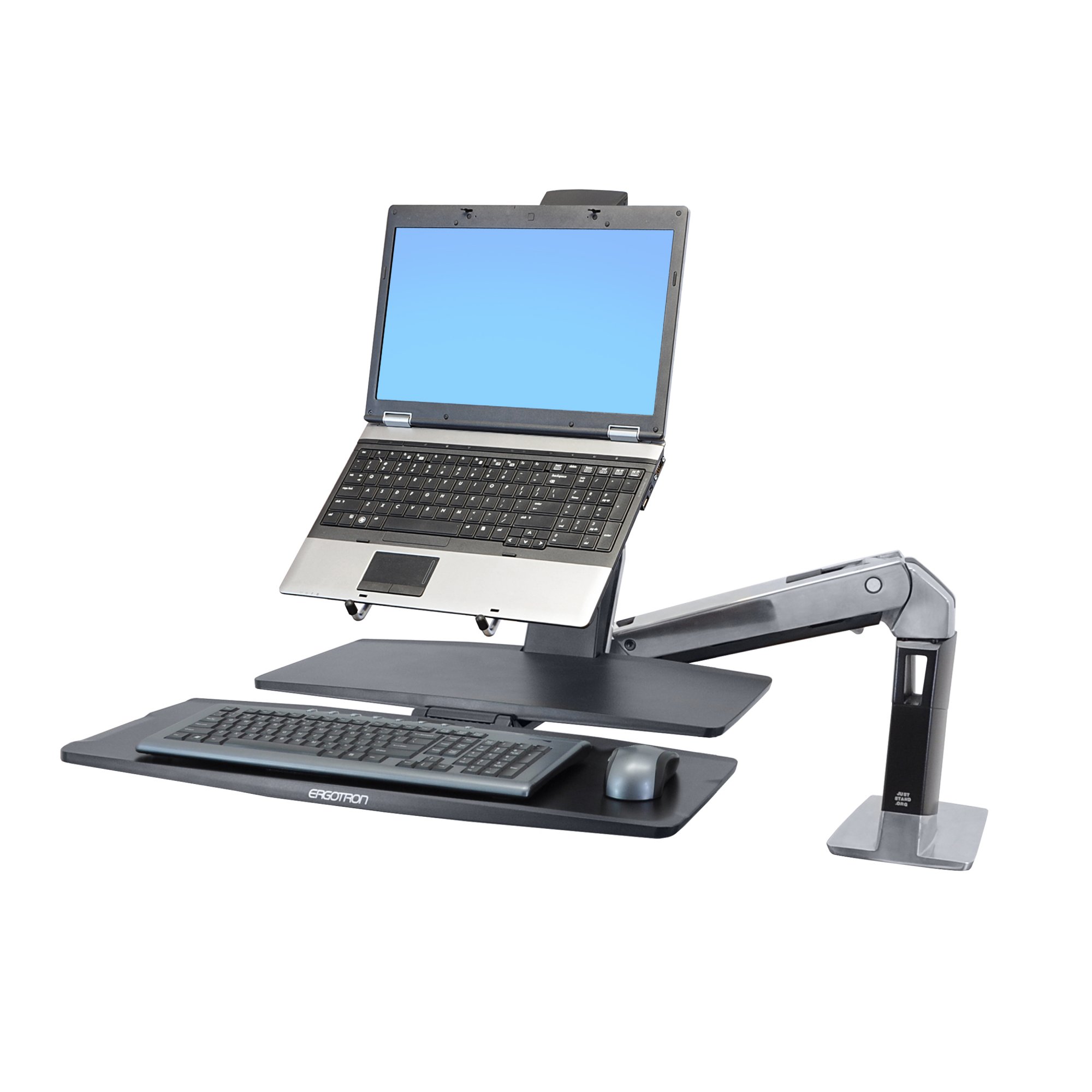 Notebook tray with WorkFit-A workstation