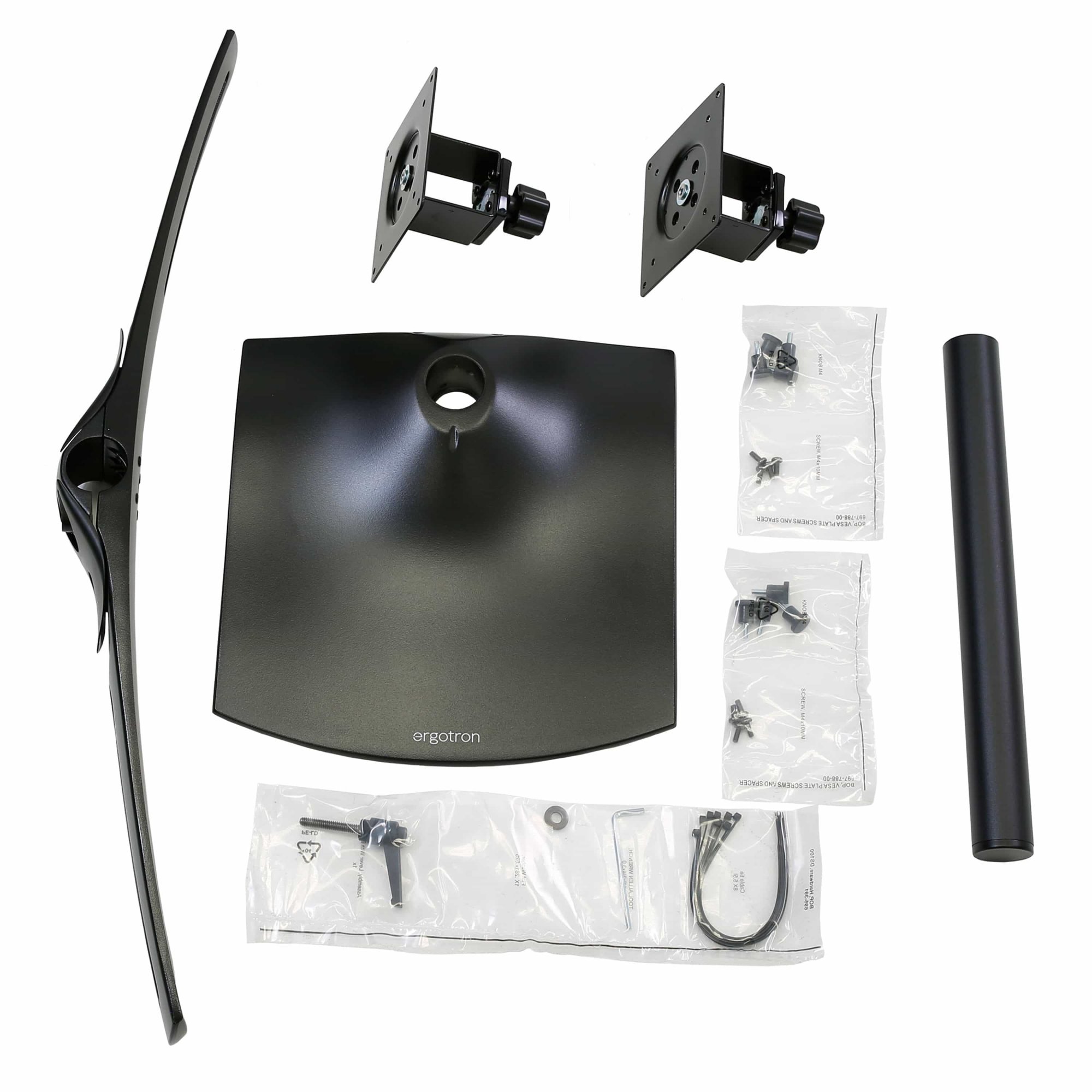 Ergotron 33-322-200 DS100 Dual-Monitor Desk Stand, Horizontal