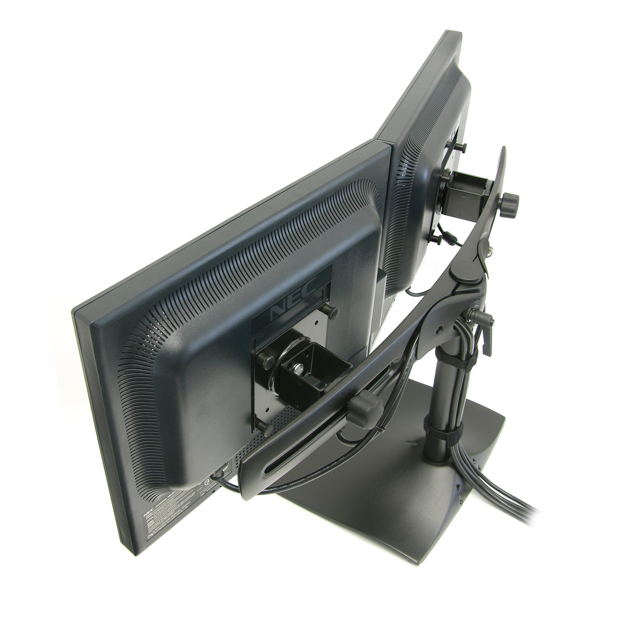 Ergotron 33-322-200 DS100 Dual-Monitor Desk Stand, Horizontal