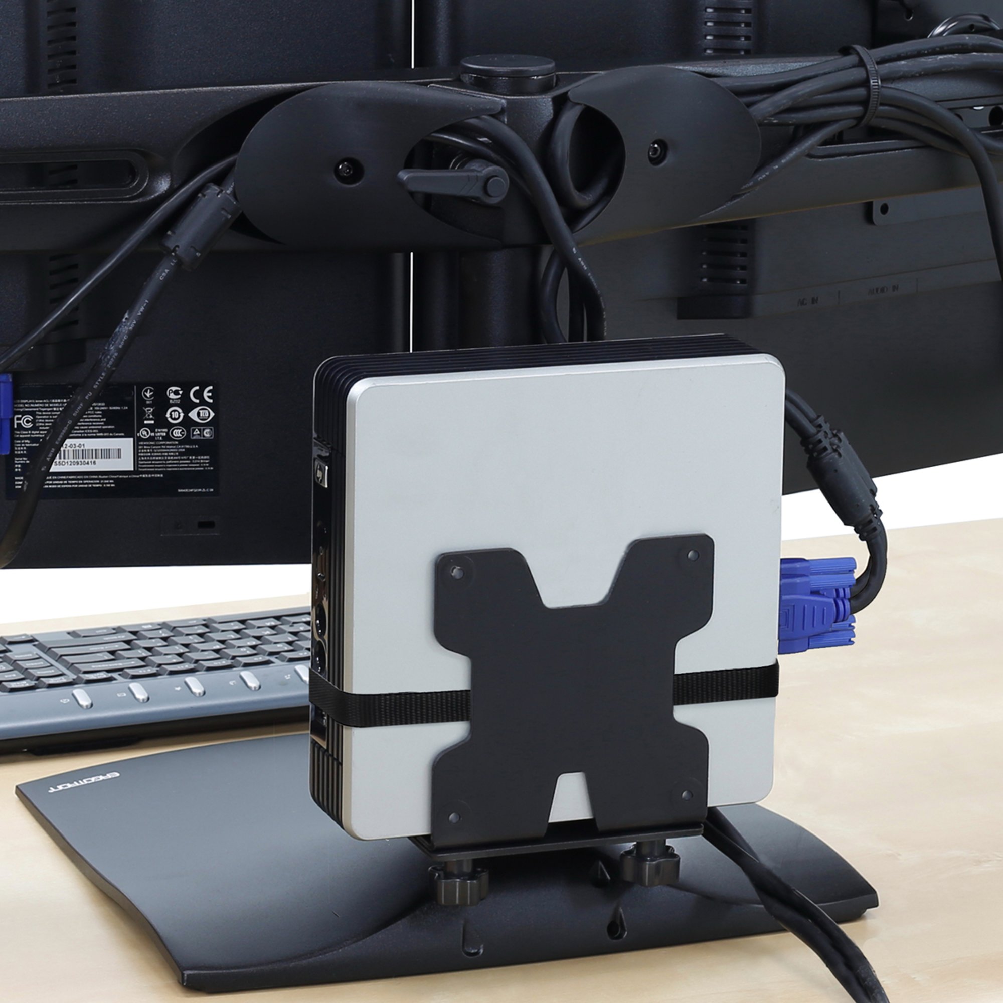 Ergotron 33-322-200 DS100 Dual-Monitor Desk Stand, Horizontal