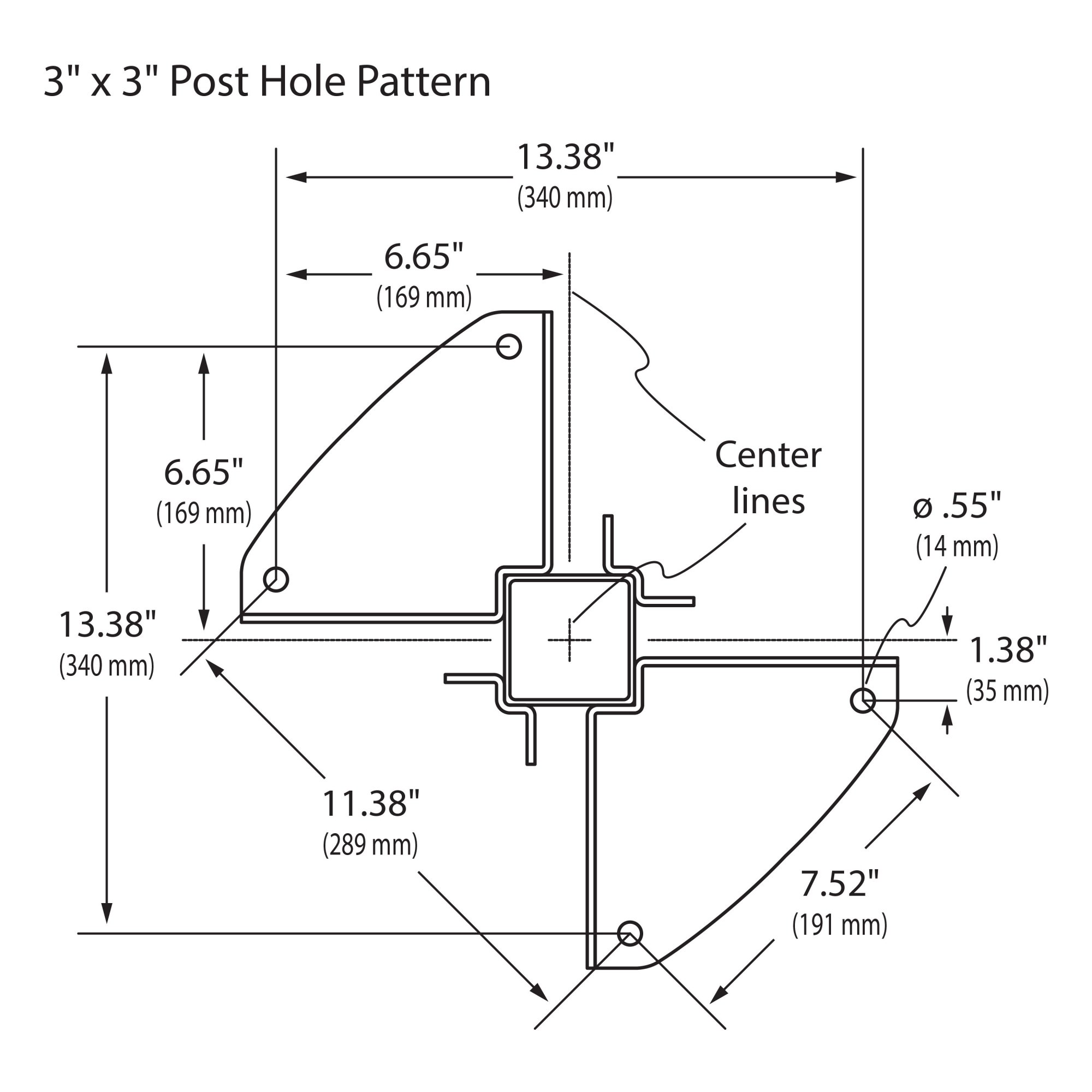 Ergotron 60-360-100 Mounting Base for 3" x 3" Post