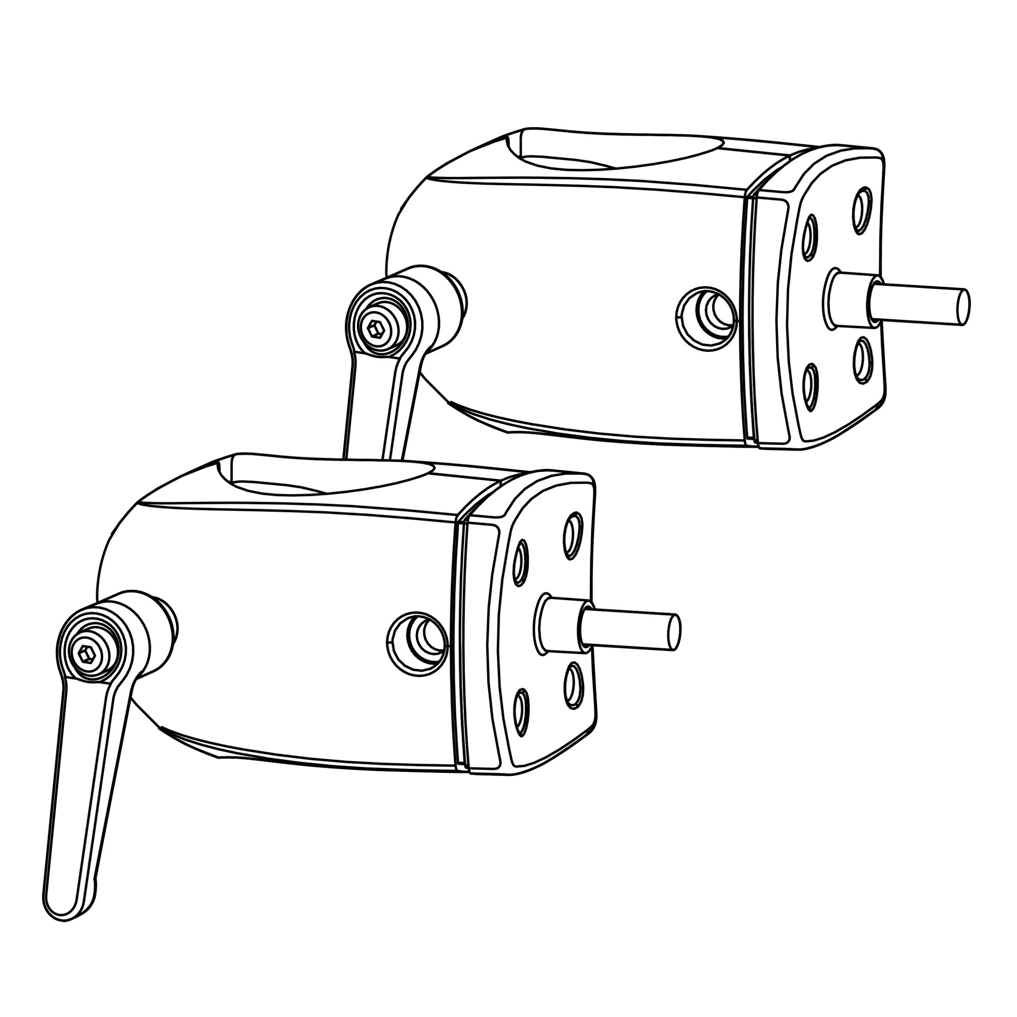 60-443-200 - Black DS100 Outboard Pole Clamps, set of two (2)