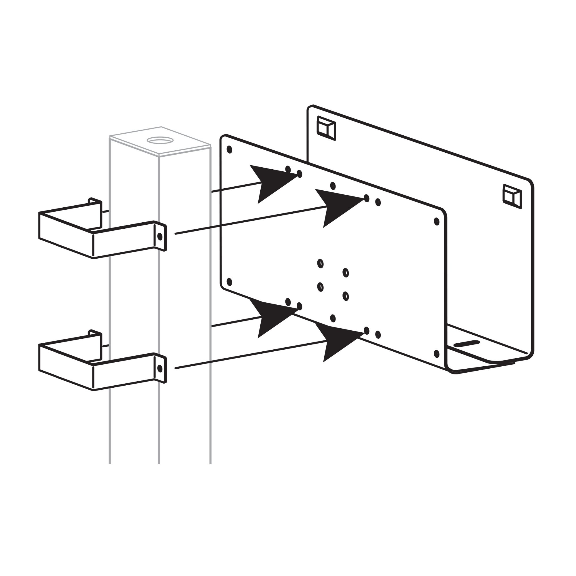 Ergotron 60-158-100 Post Peripheral Bracket 3" x 3"