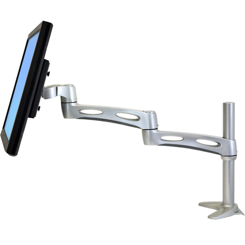 Monitor on Ergotron 45-235-194 Neo-Flex Arm extends out to 22" (56 cm)
