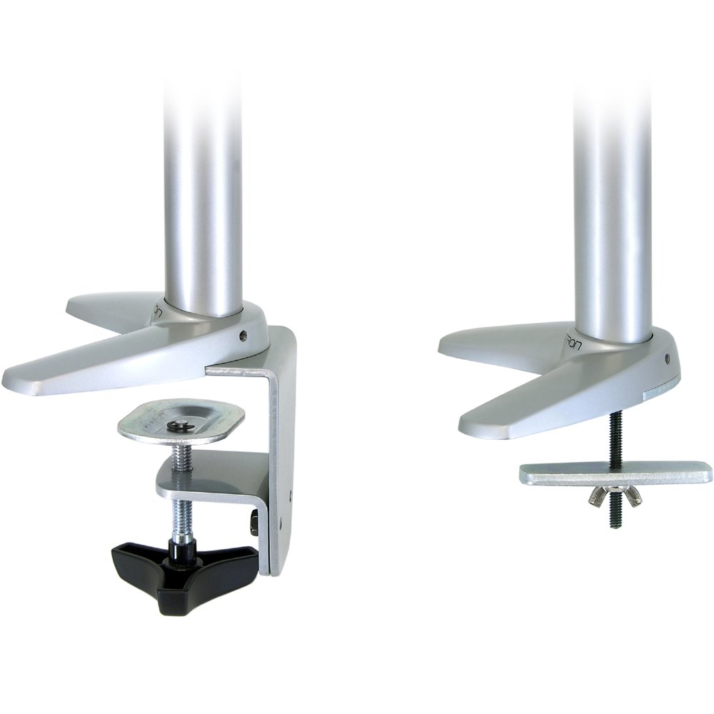 Desk clamp and Grommet mounts of Ergotron 45-235-194 Monitor Arm