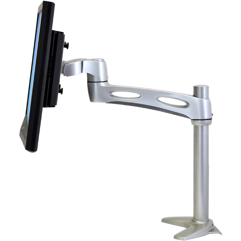 Ergotron – Neo-Flex Single Monitor Arm, VESA Desk Mount – for Monitors Up  to 24 Inches, 0 to 18 lbs – Silver