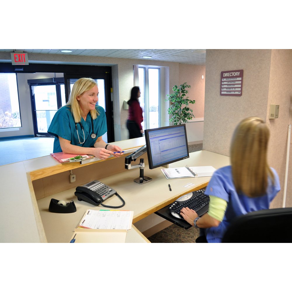 Ergotron 45-241-026 Monitor Arm at hospital reception