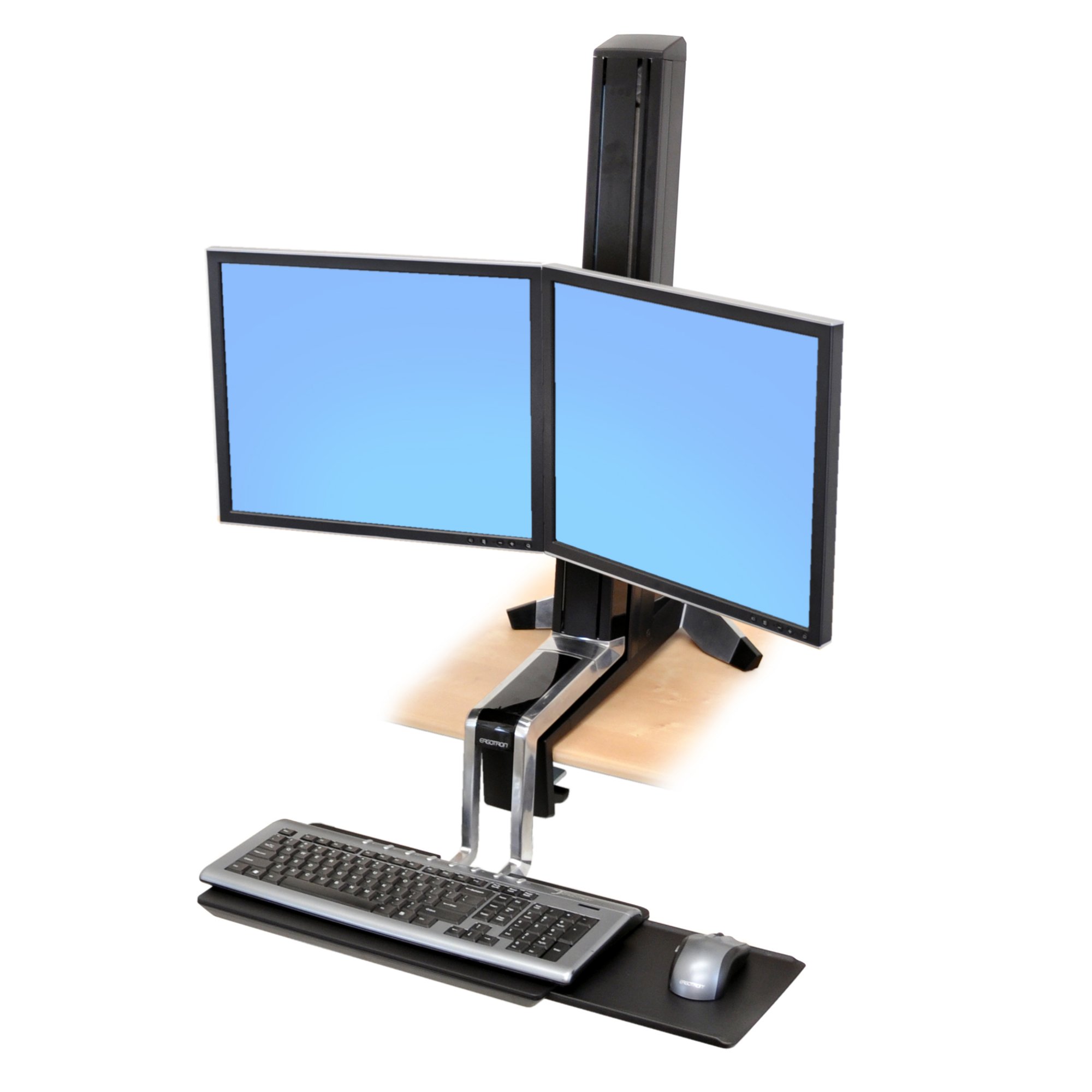 Ergotron 33-341-200 WorkFit-S, Dual Monitor Sit-Stand Workstation