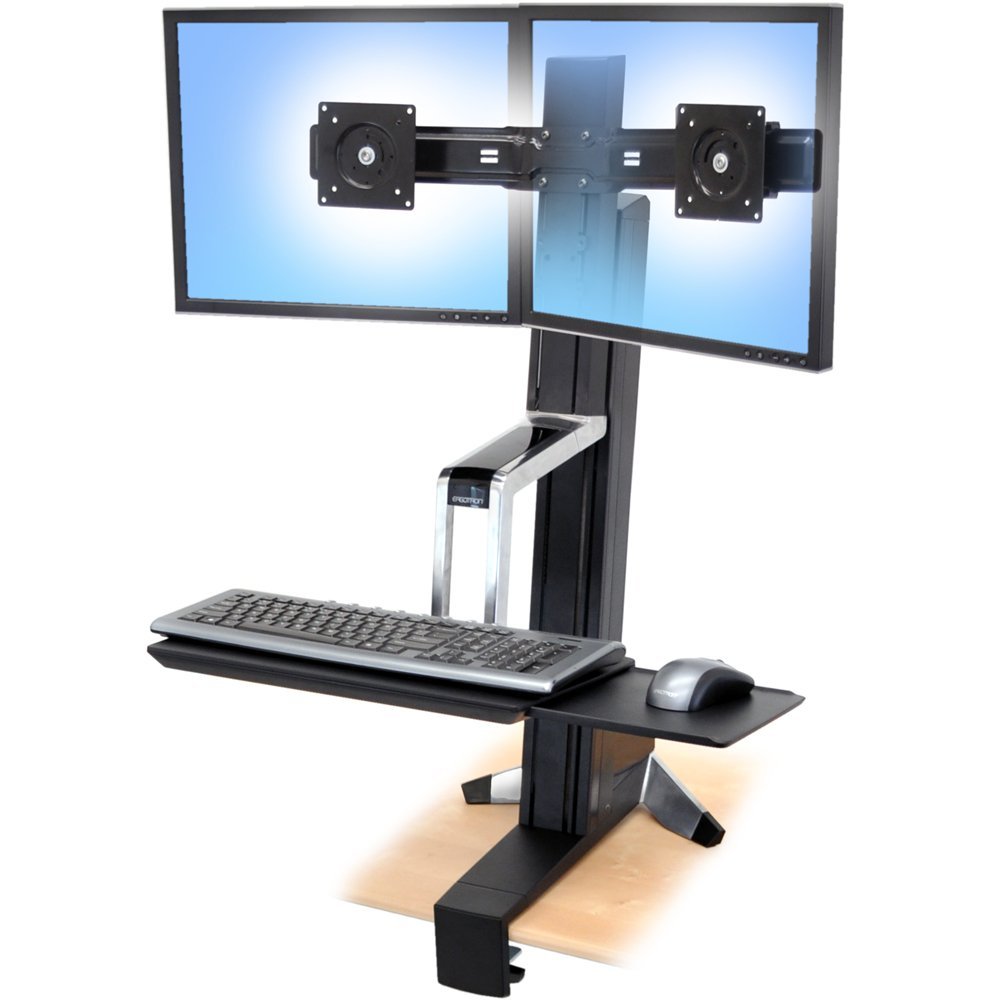 Ergotron 33-341-200 WorkFit-S, Dual Monitor Sit-Stand Workstation