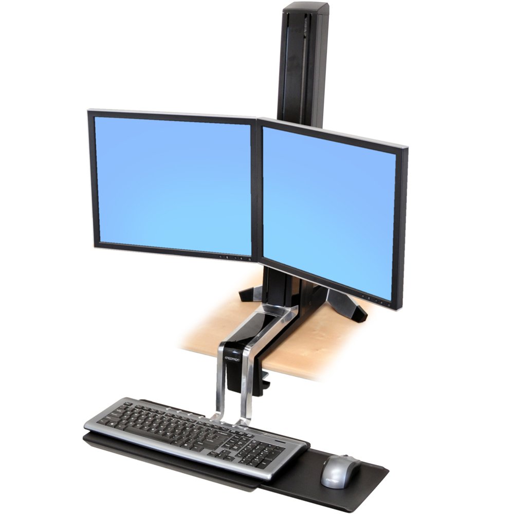 Ergotron 33-341-200 WorkFit-S Dual Sit-Stand Workstation