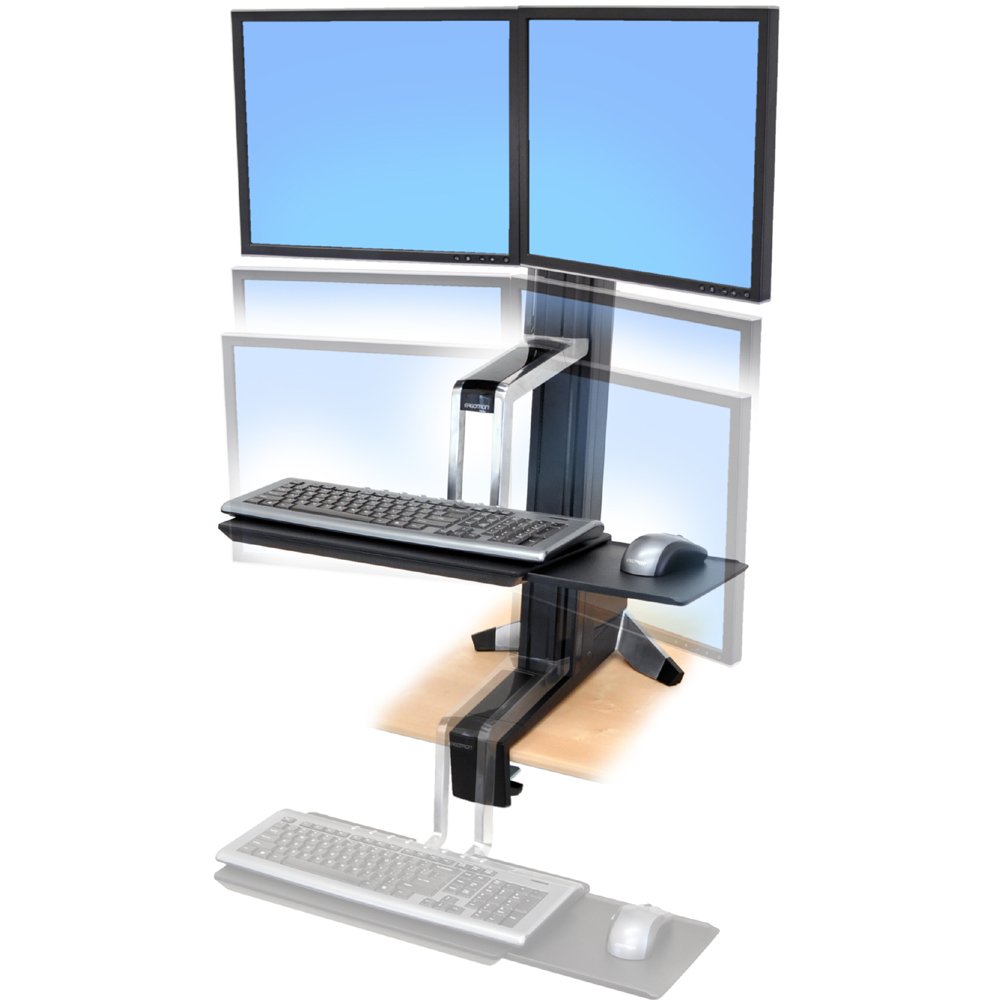 Height adjustment of Ergotron 33-341-200 WorkFit-S Standing Desk