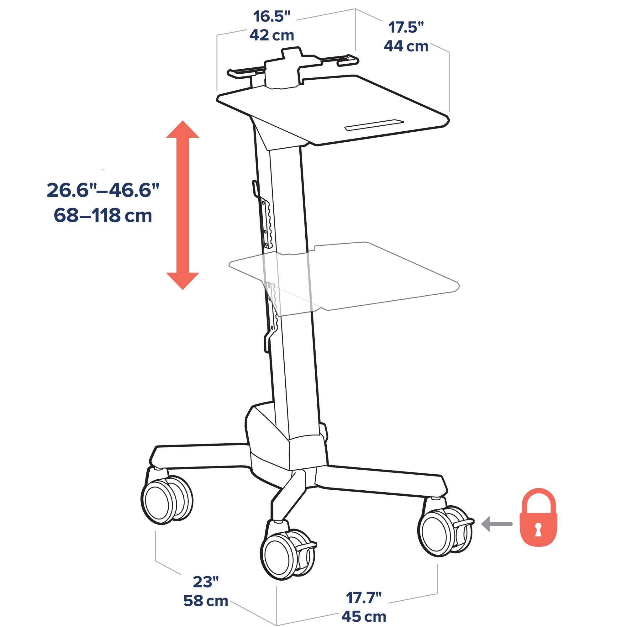 Ergotron Laptop Cart 24-205-214 Height Adjustable Neo-Flex 