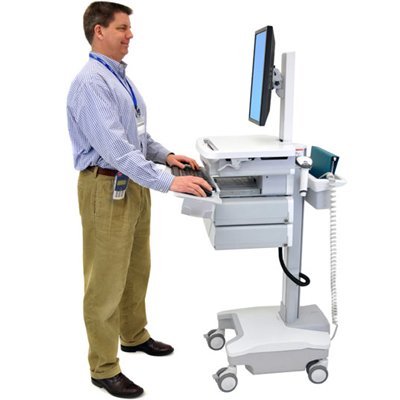 Ergotron SV32-81226 StyleView PHD LCD Cart with 6 Drawers Powered (White/Grey)