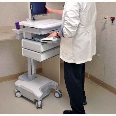 Ergotron SV32-81224 StyleView Patient Healthcare Delivery PHD LCD Cart Powered with 4 Drawers 