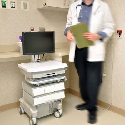 Ergotron SV32-81224 StyleView Patient Healthcare Delivery PHD LCD Cart Powered with 4 Drawers 