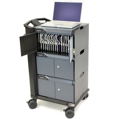 Ergotron 24-239-085 Tablet Management Cart with Individual Status Indicators, Three Modules, 48 Capacity