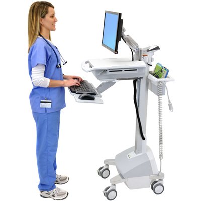Ergotron SV42-42302 StyleView EMR Cart with LCD Monitor Arm, Life Powered