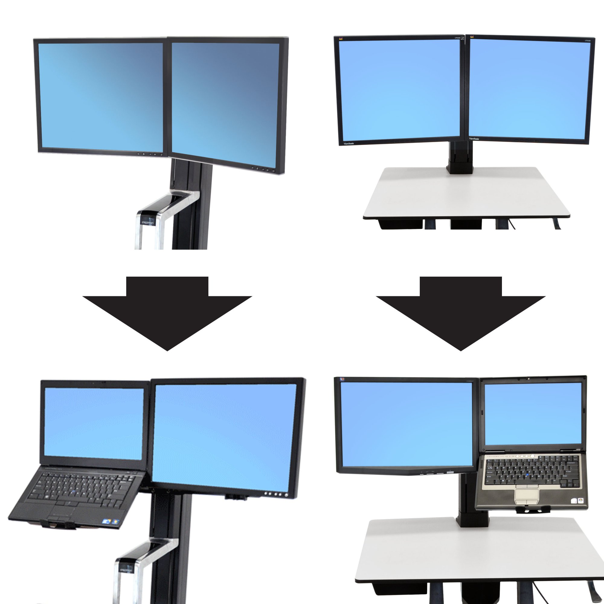 Conversion Kit: Convert Two Monitors to a Single Monitor and a Laptop - Ergotron 97-617 