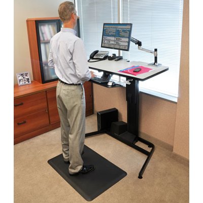 Ergotron 24-219-200 WorkFit-D Sit-Stand Desk with Desk Mount Arm, Keyboard Arm, Floor Mat (sold separately)