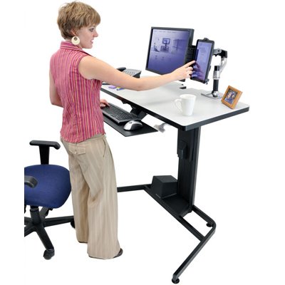 Ergotron 24-219-200 WorkFit-D Sit-Stand Desk with Desk Mount Arm, Keyboard Arm, Tablet Cradle (sold separately)