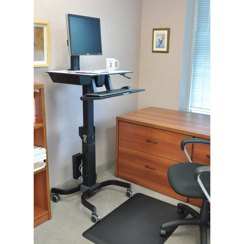 Stand and work at office with ergotron 24-215-085 WorkFit-C