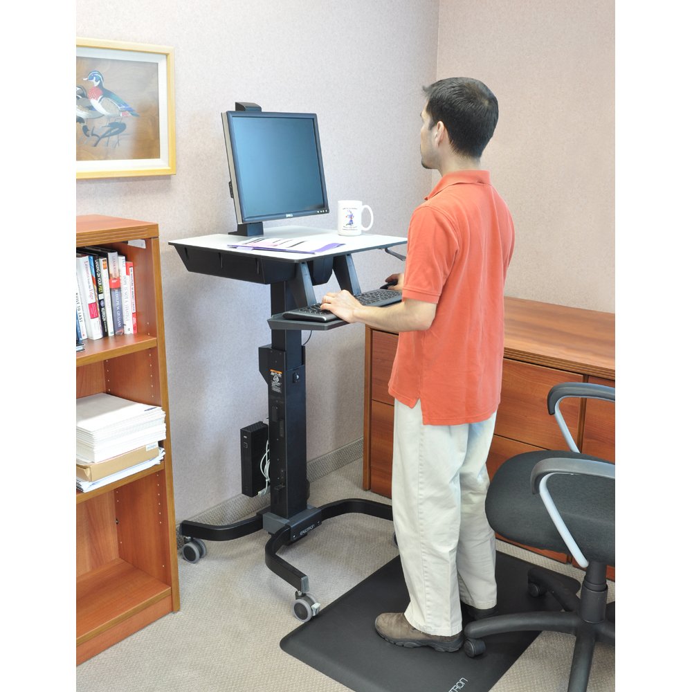 Stand and work at office with ergotron 24-216-085 WorkFit-C