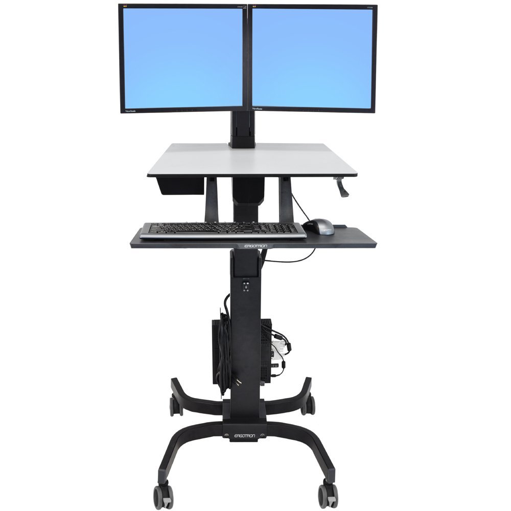 Ergotron Sit-Stand Dual Monitor Cart 24-214-085 WorkFit-C