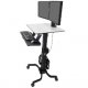 Ergotron Sit-Stand Dual Monitor Cart 24-214-085 WorkFit-C