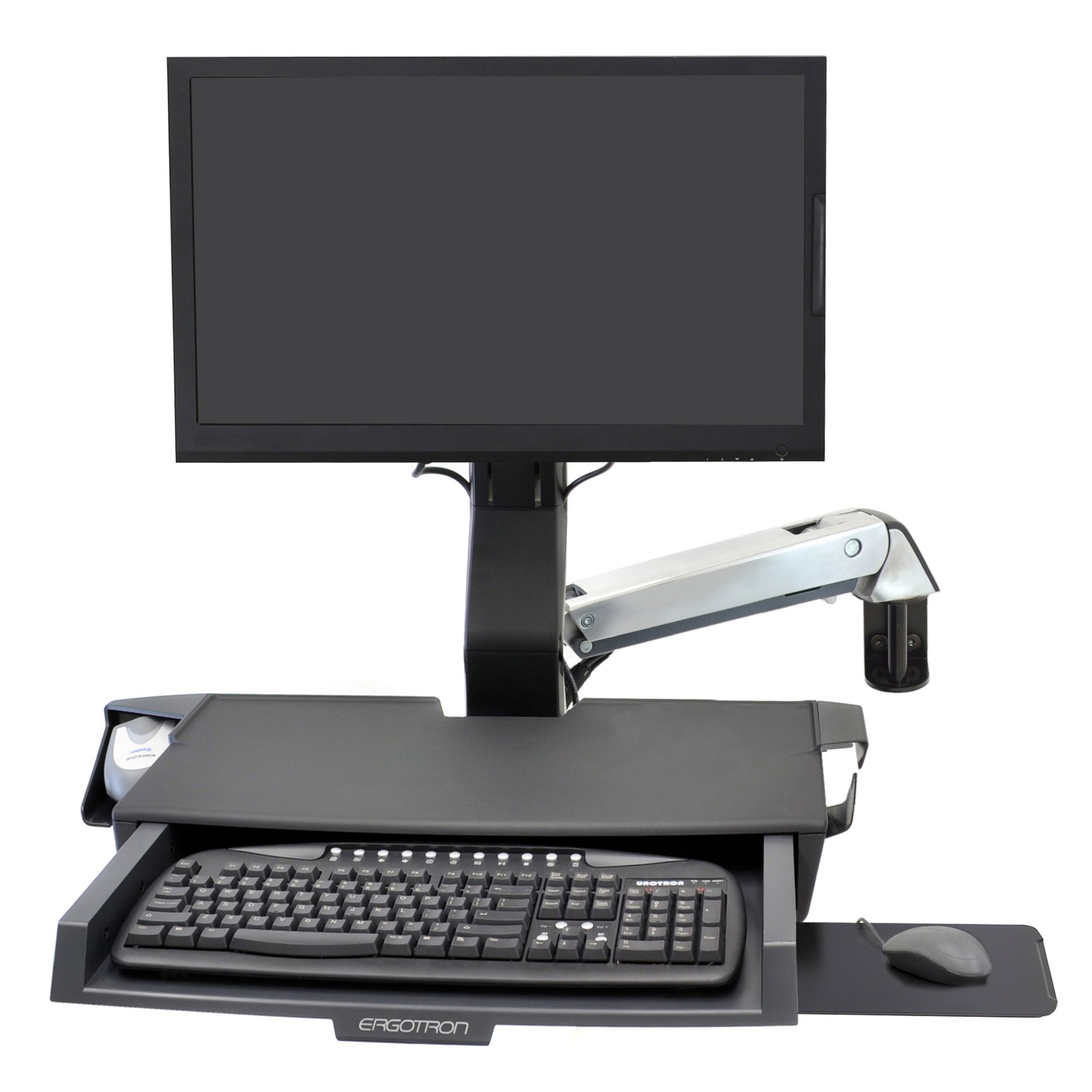 45-260-026 - StyleView Sit-Stand Combo Arm with Worksurface (polished aluminum)