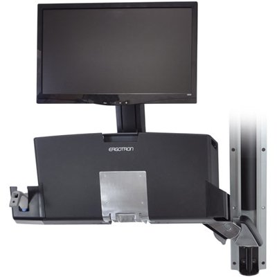 Folded view of Ergotron 45-270-026 StyleView Sit-Stand Combo System with Worksurface and Medium CPU Holder