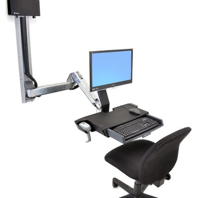 Ergotron 45-272-026 StyleView® Sit-Stand Combo System with Worksurface
