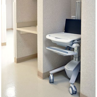 Ergotron SV40-40004 StyleView EMR Laptop Cart non-powered (white, grey and polished aluminum)