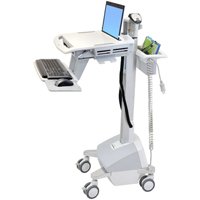 Ergotron SV42-42304 StyleView EMR Laptop Cart LiFe Powered (white, grey and polished aluminum)