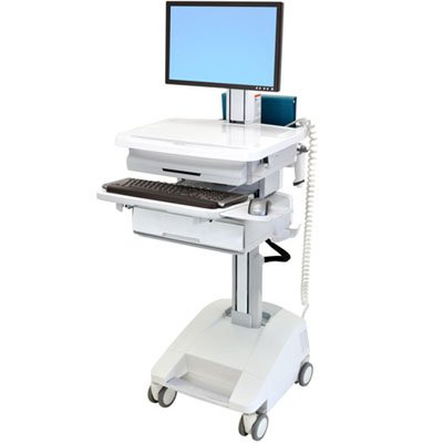 Ergotron SV32-51211 StyleView PHD LCD Cart with 1 Drawer and LiFe Powered (white/grey)